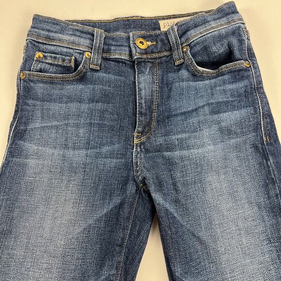 Pistola Tallis Fringe Hem Cropped Lower Mid Rise Medium Wash Jeans Size 24 - Picture 5 of 12